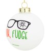 Tree Buddees Oh Fudge Funny Glass Christmas Ornament