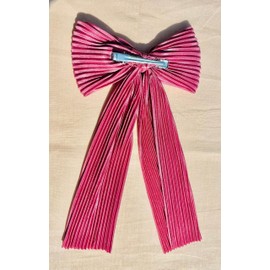 Women's Velvet Hair Barrettes Hair Bow Clips Long Tail Alligator Clips Hair Accessories (Pink)