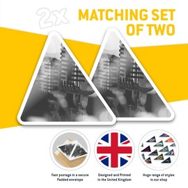 2 x Triangle Stickers 10cm - BW - Microphone Singer Band Laptop Tablet Luggage Scrapbook #37414