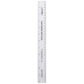 Q-Connect Ruler Shatterproof 300mm Clear (Inches on one side and cm/mm on the other)