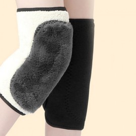 Unisex Double Strap Thick Fleece Lined Anti-Chill Knee Protector 2-Piece Set 10ea
