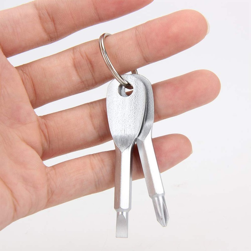 8 pcs Pocket Screwdriver Keys Stainless Keychain Screwdriver Set Mini