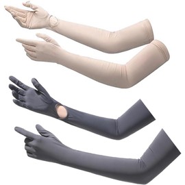 2 Pares de Guantes Largos de Protección Solar para Mujer, UPF 50+, con Pantalla Táctil y Antideslizantes – Ideales para Conducir, Ciclismo y Deportes al Aire Libre