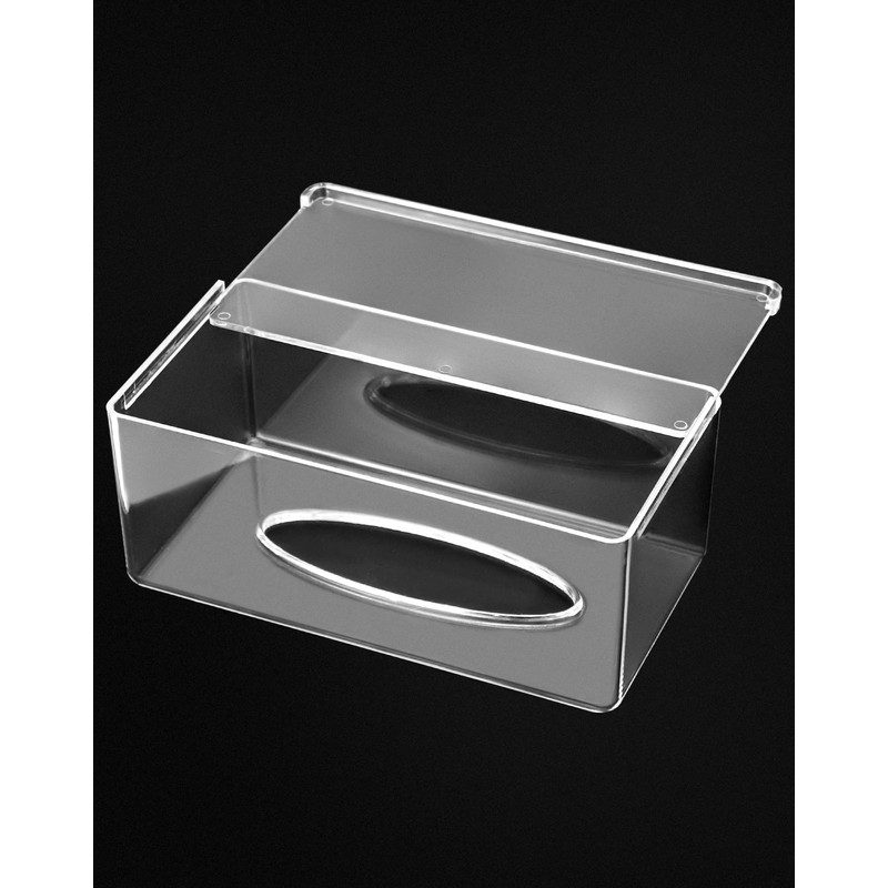 QWORK® Acrylic Tissue Box, Tissue Holder, Napkin Dispenser, Clear, Placed
