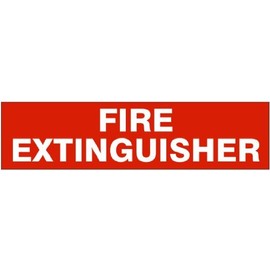 Red FIRE EXTINGUISHER Decal Pressure Sensitive 2.25" x 9" Safety Sign Vinyl Press On Adhesive PD-2628