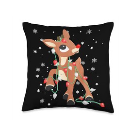 Rudolph The Red Nose Reindeer For Kids and Christmas Throw Pillow