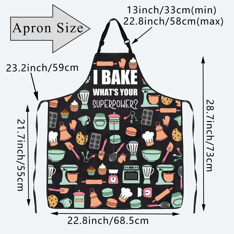 PLITI Baking Apron With Pocket for Best Baker Eve Gift