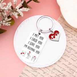 YINSSA Soulmate Gifts For Him Her Romantic I Love You Keychain Couples Keychains For Him And Her Boyfriend Girlfriend Anniversary Day Gifts First Date Gift For Her Valentine Birthday Christmas Gift
