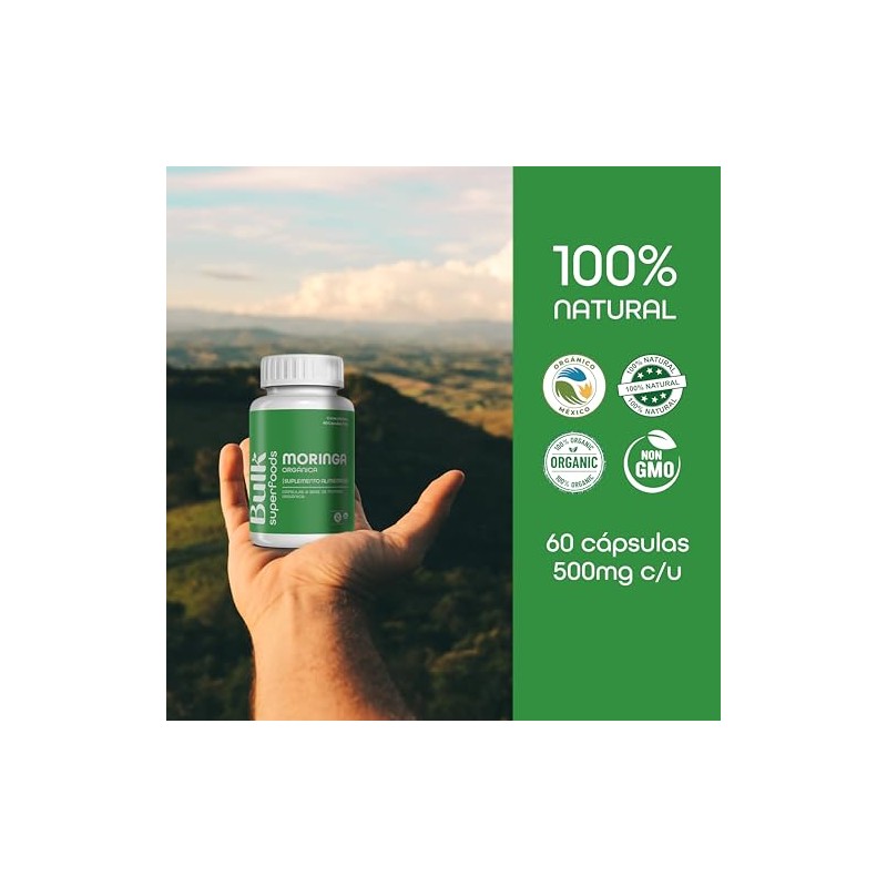 BULK SUPERFOODS Moringa Pura Orgánica 100 Natural