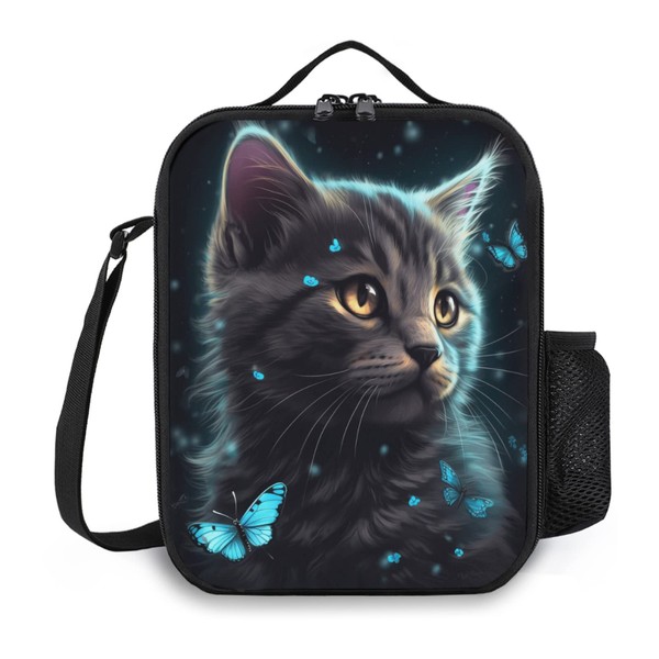Insulated Lunch Box Cat Lunch Bag for Women & Men