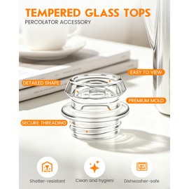 LRYYBTI Glass Coffee Percolator Top Replacement Knob, Clear, 2 Pack