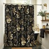 EGLGCC Vintage Floral Shower Curtain, Black Gold, 12 Hooks, 60"