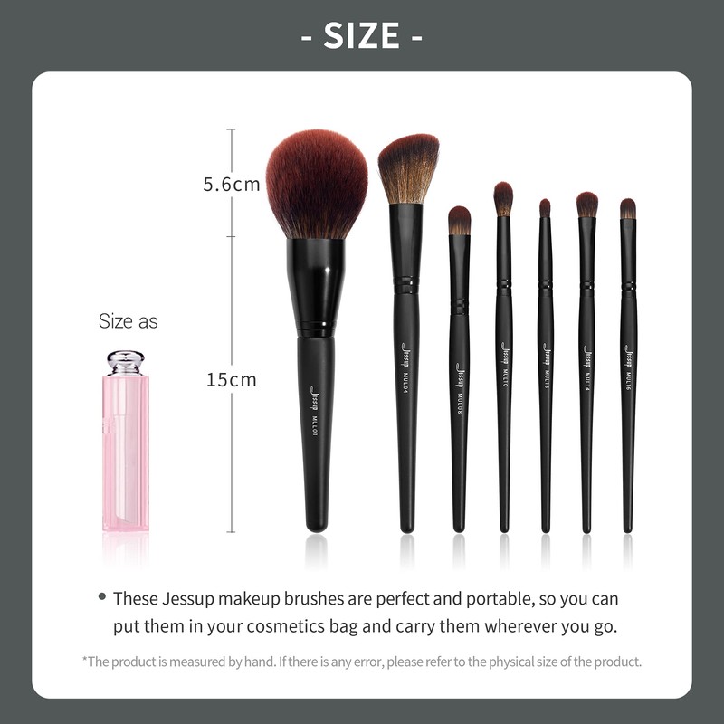 Jessup Makeup Brushes Set Professional 21Pcs Black Complete Collection, Synthetic