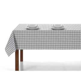 LAN&LAN Rectangular Check Tablecloth for Indoor Outdoor Dining Garden Camping Sand Picnic Various Sizes and Models to Choose From (Grey, 140x180)