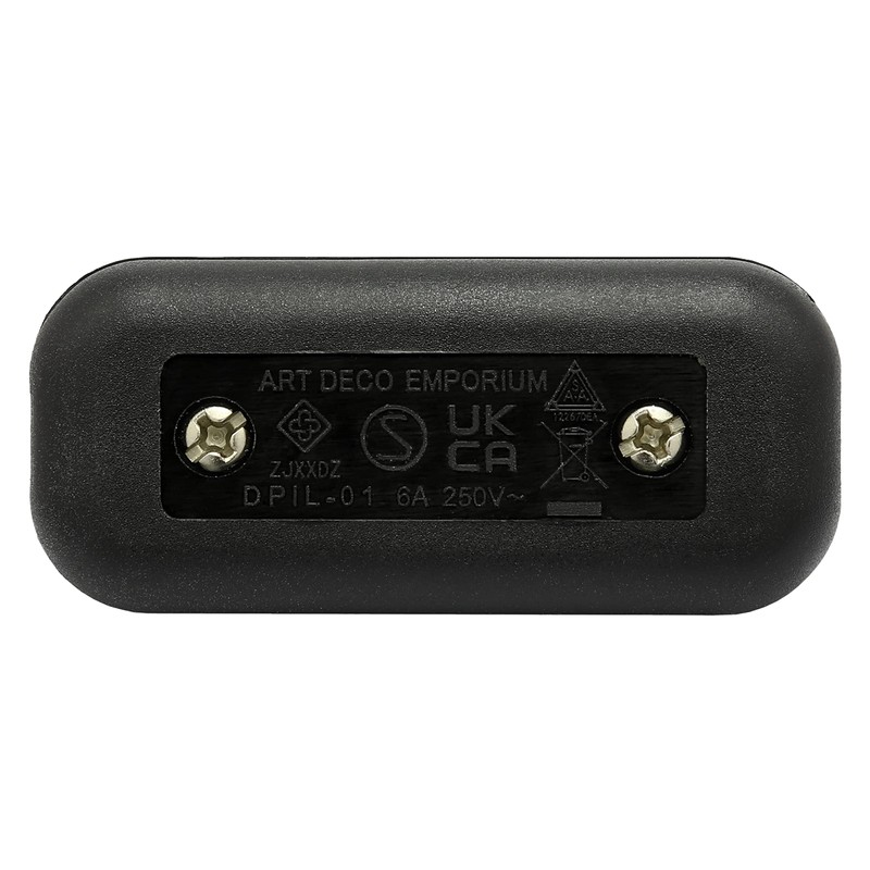 Art Deco Emporium Black Dual Pole Inline Switch for Light