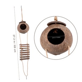 CLISPEED Natural Lizard Hide Cave for Reptiles Tortoise Shelter with Coconut Shell Design and Ladder for Crested Gecko Tank Accessories and Reptile Decor