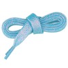 Allegra K Shiny Shoelaces, Flat Shoelaces, Shiny, 1 Pair, blue