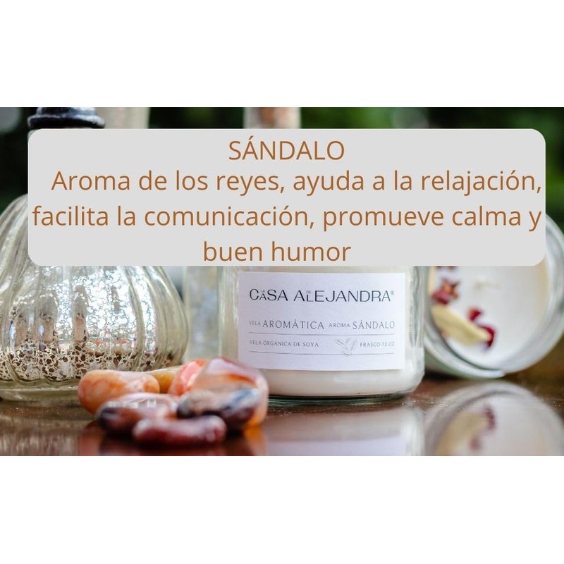 LA CASA DE ALEJANDRA Vela aromática de Sandalo, aroma de