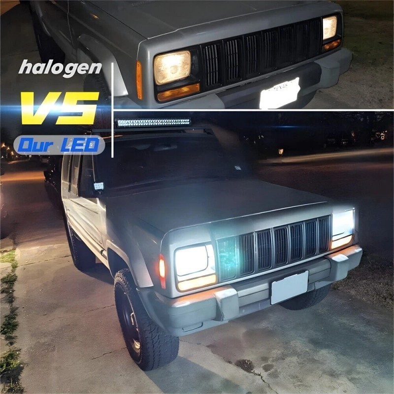 Unbranded Pair 7x6/5x7 LED Headlights Hi/Lo DRL for Chevy Express