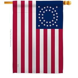 Americana Home & Garden H141124-BO 28 x 40 in. United State America 1863-1865 American Old Glory House Flag with Double-Sided Decorative Banner Garden Yard Gift