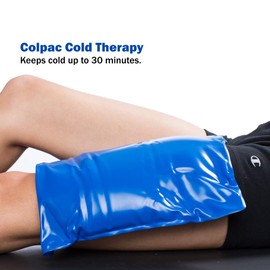 Chattanooga ColPac, Reusable Gel Ice Pack for Knee, Arm, Elbow, Shoulder, Back - Aches, Swelling, Bruises, Sprains, Inflammation, Half Size 2 Pack Bundle, Blue Vinyl, with a Lumintrail Bag