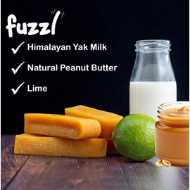 Fuzzl Yak Cheese Himalayan Dog Chews Peanut Butter Medium 4 Pack - Himalayan Yak Chews for Dogs - Natural Dog Chew Milkbone Dog Food Long Lasting Dog Dental Sticks Milk Chews Cheese Stick