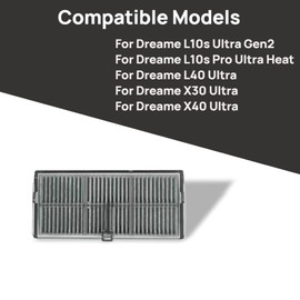 (4 Pack) L40 Ultra Replacement HEPA Filter for Dreame X40 Ultra/ L10s Pro Ultra Heat/ X30 Ultra/ L10s Ultra Gen 2/ L40 Ultra Robot Vacuum Cleaner, Filters Accessories, Replacement Parts Filters