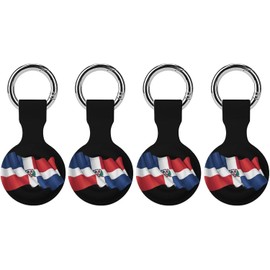 Fundas de silicona con diseño de bandera de la República Dominicana compatibles con AirTag GPS Trackers