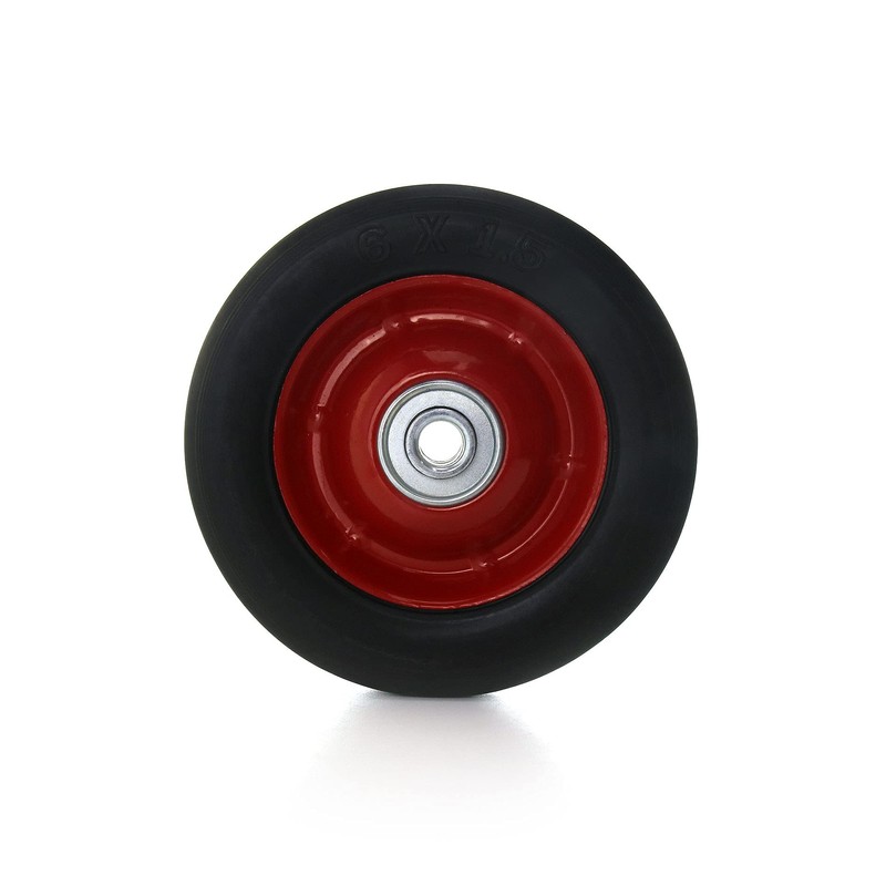 QWORK 2 Pack 6" x 1.5",1/2" Axle, Premium Rubber Wheel
