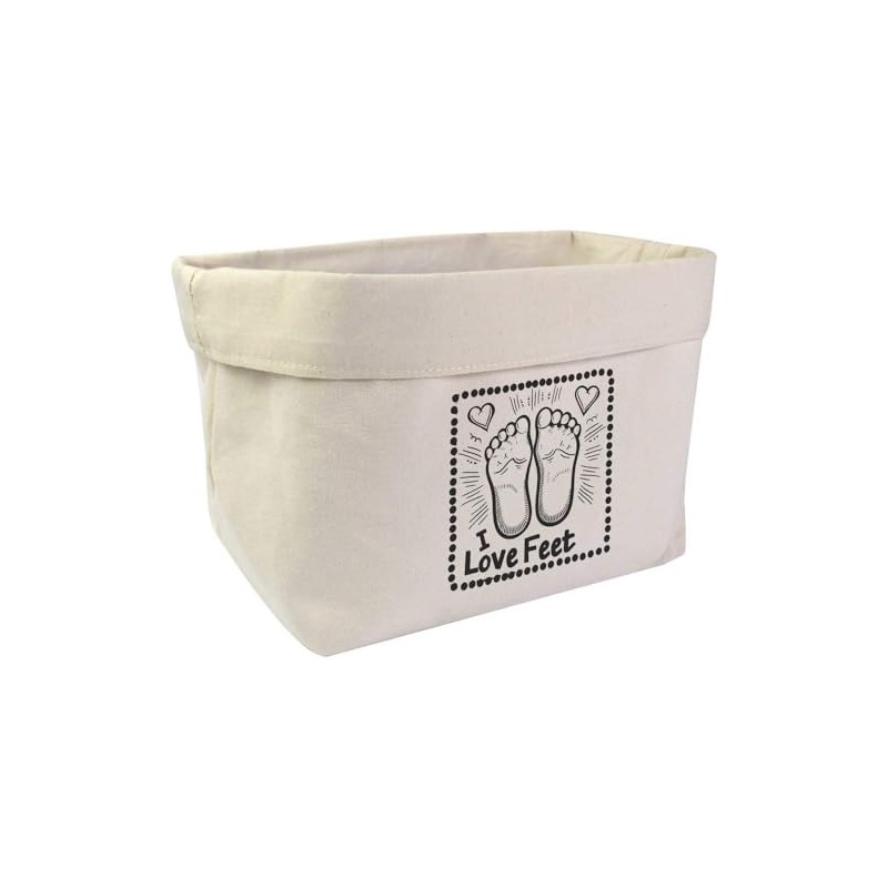 Large 'I Love Feet with Hearts' Canvas Organiser/Storage Bag (OR00032827)