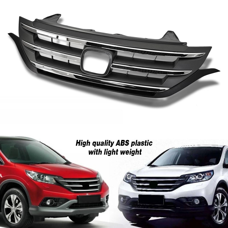 Bewild Front Bumper Upper Grille Grill w/Chrome Trim For 2012-2014