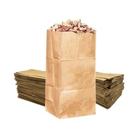 Rocky Mountain Goods Yard Waste Bags (Pack of 10) - Large 30 Gallon Brown Paper Leaf Bags for Yard, Lawn, or Garden - Environmental Friendly - Tear Resistant - Heavy Duty 2 Ply Self Standing