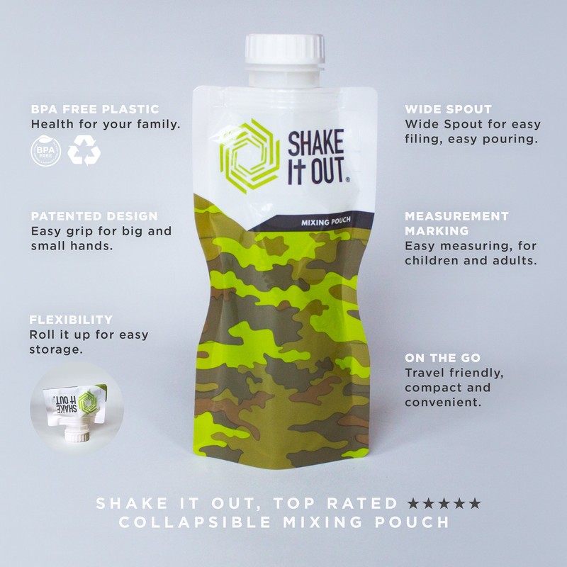 Shake It Out ® Collapsible Shaker Bottle for Protein Shakes,
