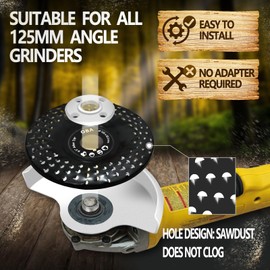 OBA Wood Grinding Disc 125 mm Set Angle Grinder [Does Not Clog] Milling Disc for Wood - Root Milling Cutter Paint Milling Cutter Rasp Disc Tree Stump Milling Wood Cutter - Flex Sanding Disc