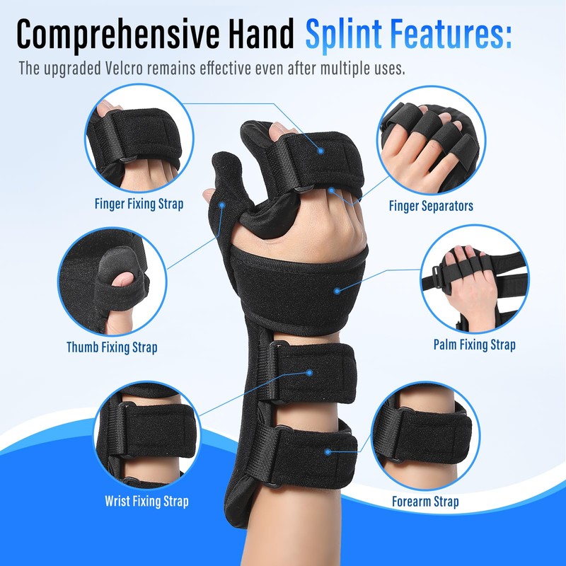 Resting Hand Splint with Finger Separators - Hand Brace for