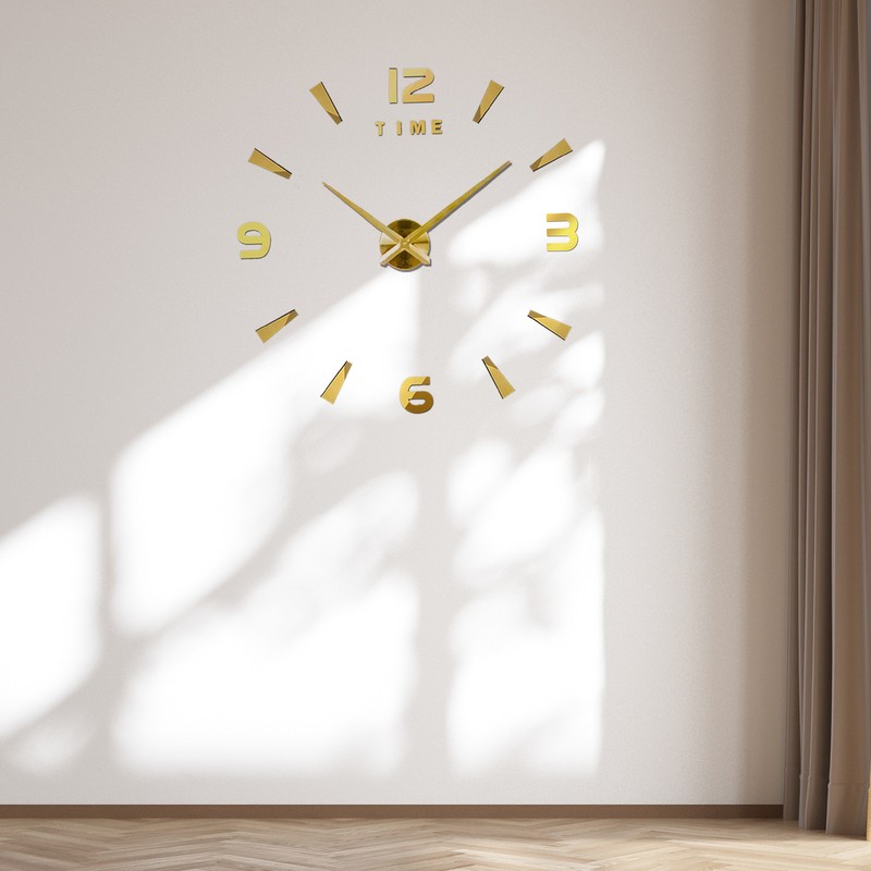 DIY Wall Clock Frameless Silent Modern 3D Mirror Wall Sticker