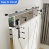 CCJH 42" Bi-Folding Sliding Barn Door Hardware Kit for 2
