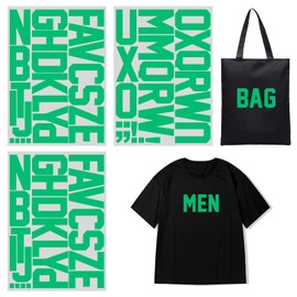 3 Inch Iron On Heat Transfer Letters Alphabets Fabric Vinyl DIY for Sport Jerseys T Shirts Clothes Slogan Printing Crafts Decoration (Green)