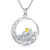 POPLYKE Celtic Mountain Range Necklace for Women 925 Sterling Silver