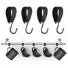 Godneei Leather S Hooks, Set of 4 S Hooks Black