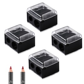 Set of 4 Makeup Sharpener / Cosmetic Sharpener for Eye Pencils - Universal Sharpener for Eyebrow Pencil, Lip Liner Pencil, Eyeliner, Precision Blades, Handy for On the Go
