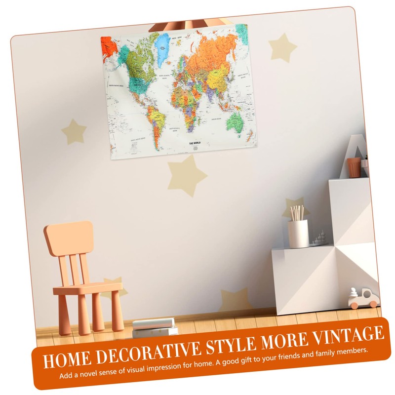 FUNOMOCYA Map Tapestry Wall Art Creative Bedroom Decor for Home