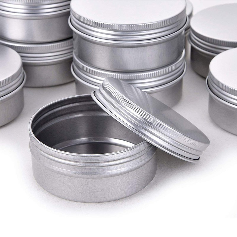 Hulless 0.5 Ounce Aluminum Tin Jar Refillable Containers 15 ml