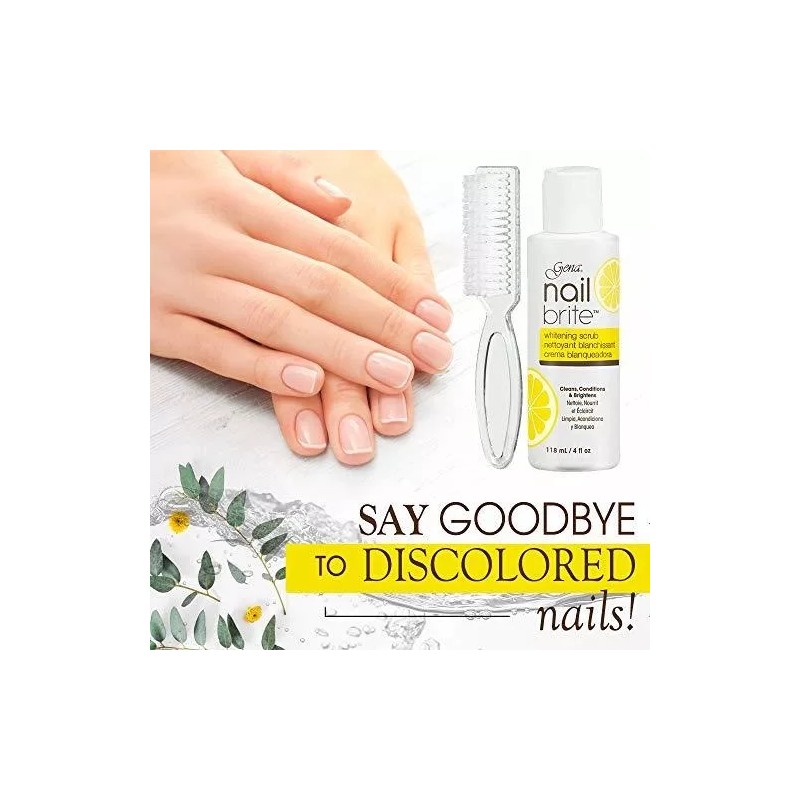 Gena Exfoliante Blanqueador Gena Nail Brite Con Cepillo, Limpia E