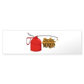 CafePress Grease Monkey Bumper Sticker 10"x3" Rectangle Bumper Sticker Car Decal (10 Pack)