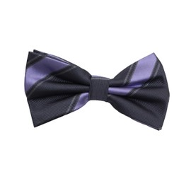 Fabio Farini - Elegant striped men's bow tie cross ties for any occasion such as wedding, confirmation, prom, Anthracite, purple, grey