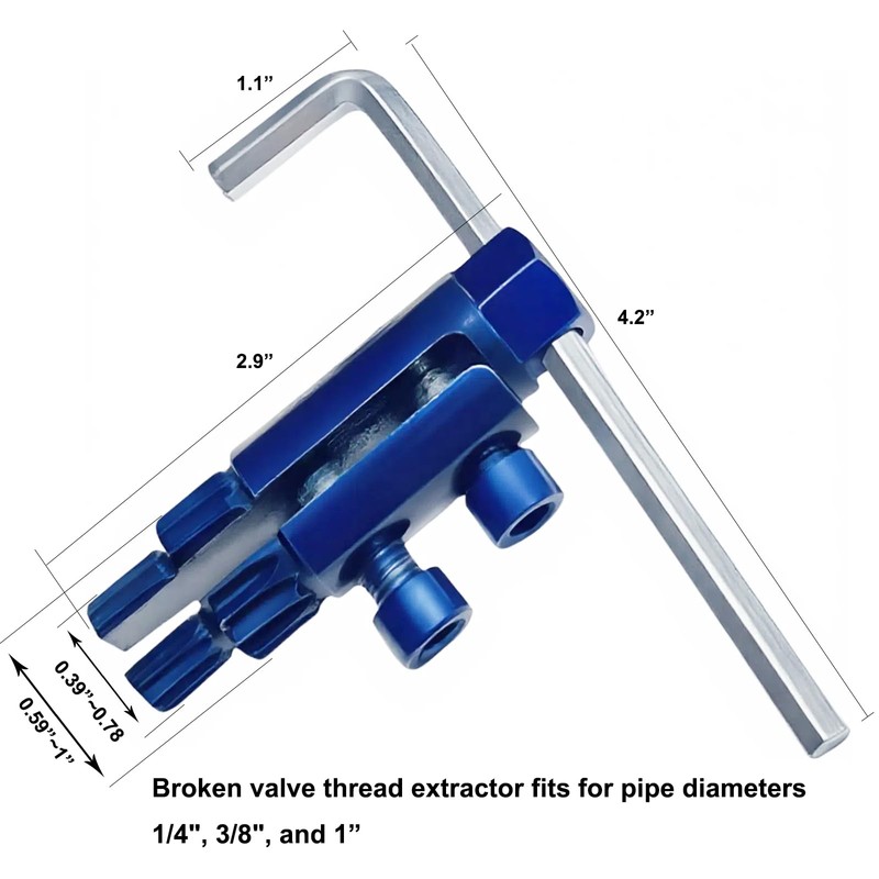 Broken Pipe Thread Extractor Tool, Broken Valve Thread Extractor, Stripped