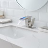 YLIEHS LED Light Bathroom Sink Faucet with Waterfall Glass Spout,