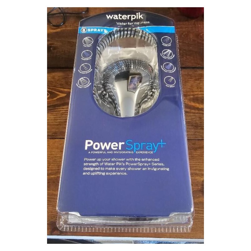 Waterpik 8-Mode Powerspray+ Hand Held Shower Head, Chrome, NSP-853E