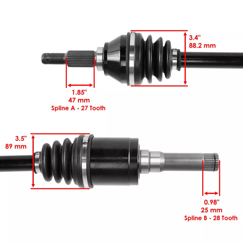 Caltric Front Left And Right Axles for John Deere Gator